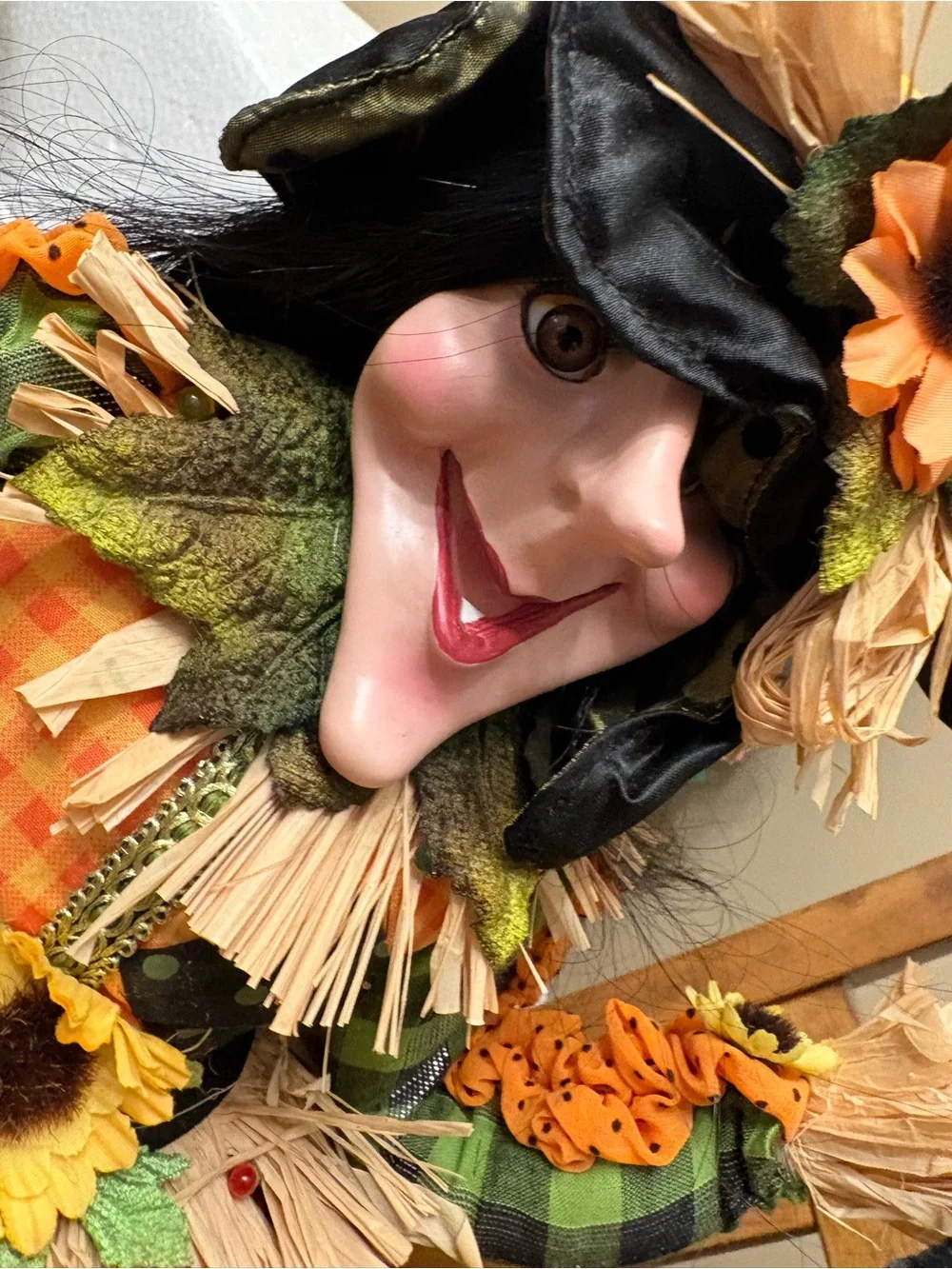 Vintage Halloween Pumpkin Witch Decoration